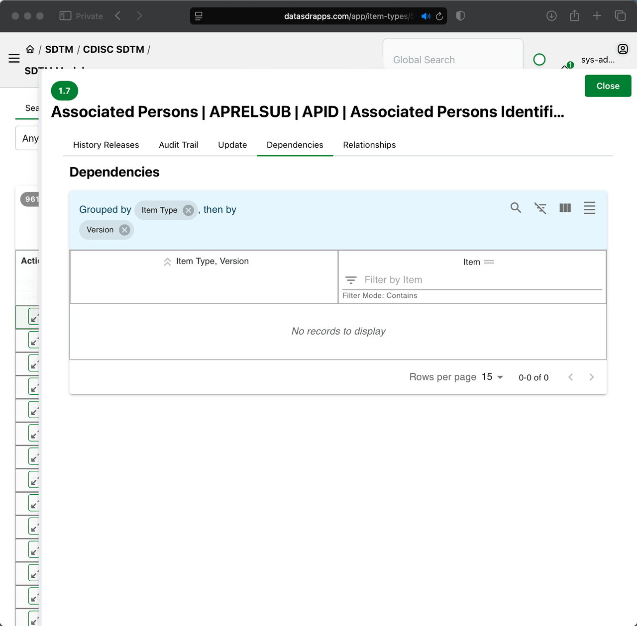 Dependencies — item-level dependency management
